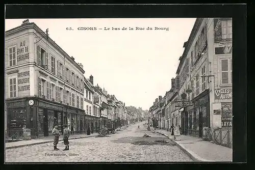 AK Gisors, Le bas de la Rue du Bourg