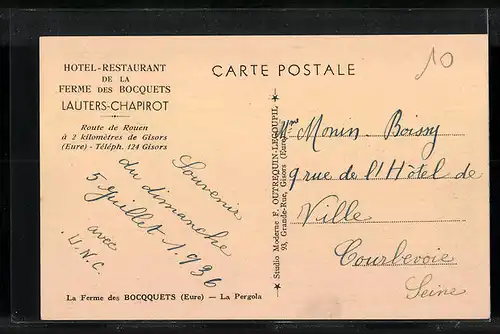 AK Gisors, Hotel-Restaurant de la Ferme des Bocquets, Lauters-Chapirot