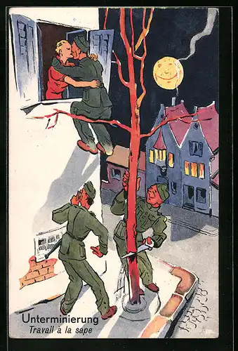 AK Unterminierung, Schweizer Soldaten beim Fensterln
