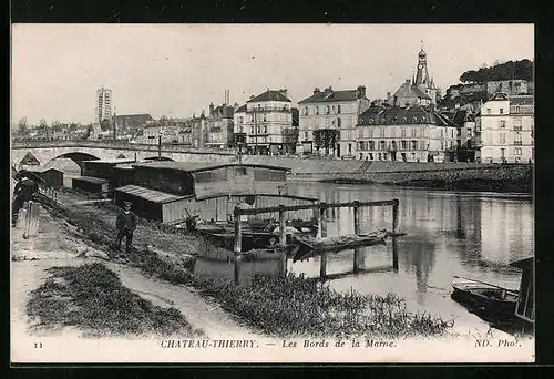 AK Chateau-Thierry, Les Bords de la Marne