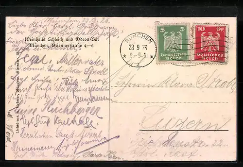 AK München, Gasthaus Weinhaus Schleich