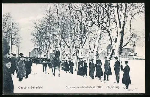 AK Clausthal-Zellerfeld, Ortsgruppen-Winterfeld 1908, Skijköring