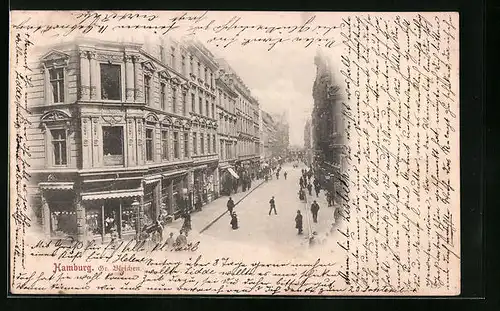 AK Hamburg, Strassenpartie in den grossen Bleichen