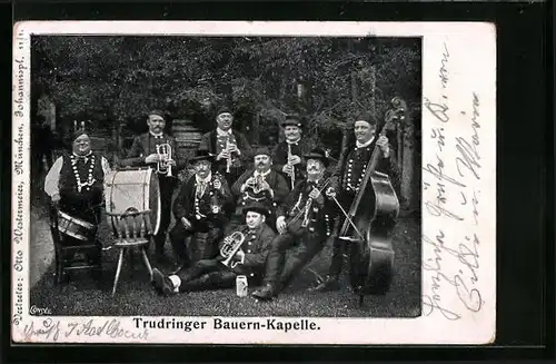AK München-Trudering, Gruppenaufnahme der Trudringer Bauernkapelle