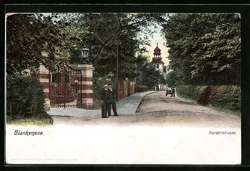 AK Hamburg-Blankenese, Passanten in der Norderstrasse