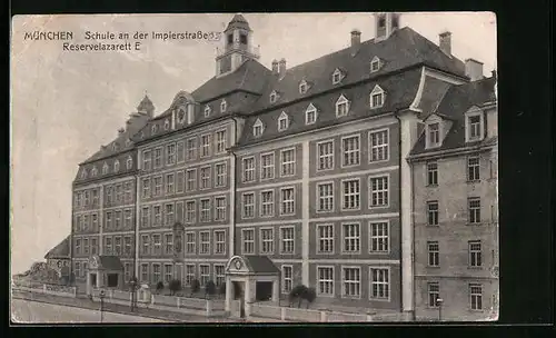 AK München-Sendling, Schule an der Implerstrasse