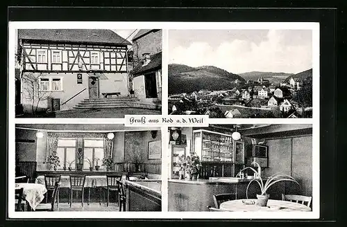 AK Rod a. d. Weil, Hess u. Veidt - Zum Felsenkeller mit Speisesaal