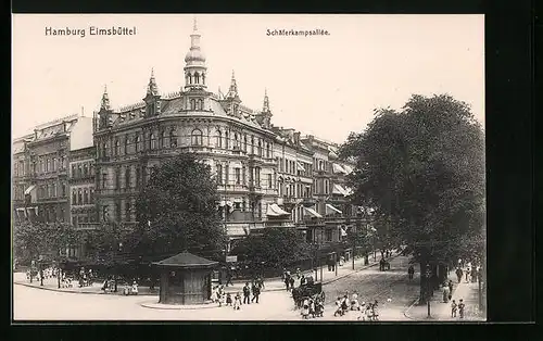 AK Hamburg-Eimsbüttel, Schäferkampsallee mit Kiosk