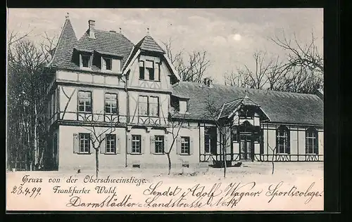 AK Frankfurt /Main, Gasthaus Oberschweinsfliege im Wald