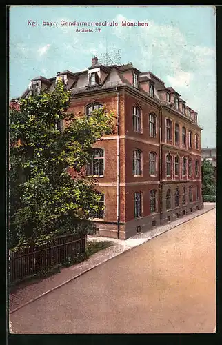 AK München, Kgl. bayr. Gendarmerieschule, Arcisstrasse 37