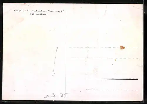 AK Bühl a. Alpsee, Bergheim der Nachrichten-Abteilung 27