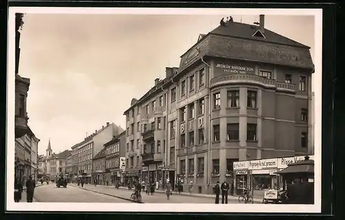 AK Böhmisch Budweis, Lannastrasse, Jirsikuv Národni Dum