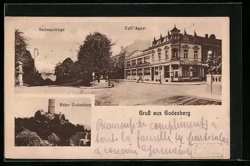 AK Godesberg, Café Anger (Gebäude), Siebengebirge, Ruine Godesburg