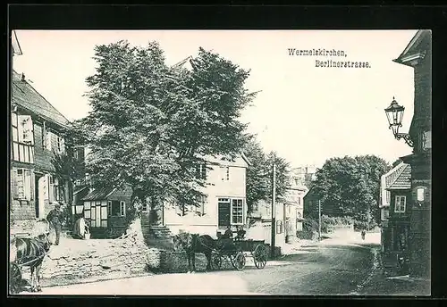 AK Wermelskirchen, Berlinerstrasse mit Pferdekutsche