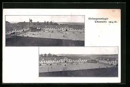 AK Chemnitz, Kriegsgefangenenlager 1914 /16 aus der Vogelschau