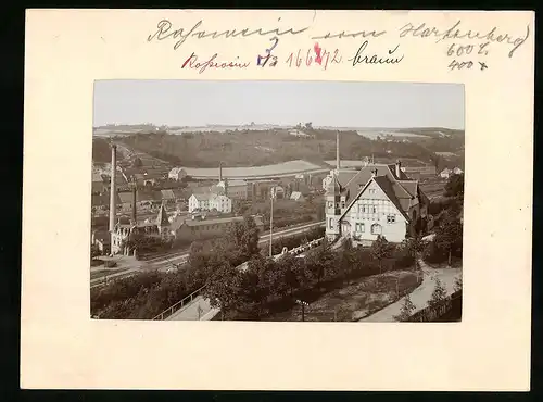Fotografie Brück & Sohn Meissen, Ansicht Rosswein, Villa neben der Eisenbahntrasse