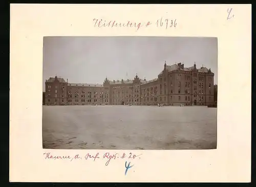 Fotografie Brück & Sohn Meissen, Ansicht Wittenberg, Kaserne Infanterie-Regiment Nr. 20