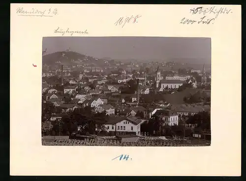 Fotografie Brück & Sohn Meissen, Ansicht Warnsdorf / Böhmen, Blick über den Ort