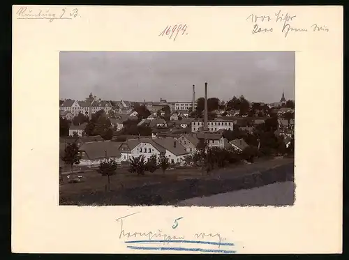 Fotografie Brück & Sohn Meissen, Ansicht Rumburg / Böhmen, Fabrikanlagen am Ortsrand