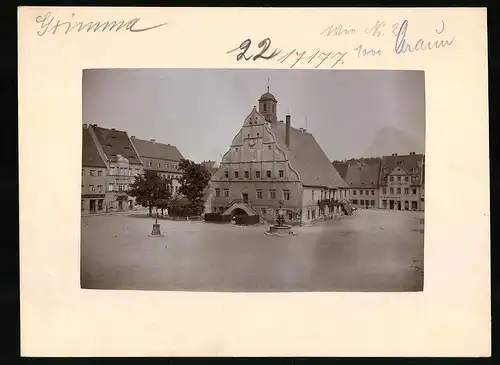 Fotografie Brück & Sohn Meissen, Ansicht Grimma, Rathaus & Marktplatz