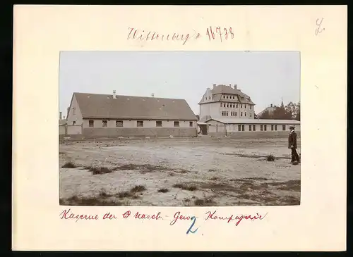 Fotografie Brück & Sohn Meissen, Ansicht Wittenberg, Kaserne der Maschinengewehr-Kompanie