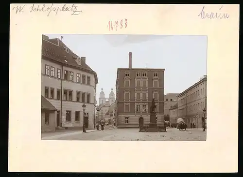 Fotografie Brück & Sohn Meissen, Ansicht Wittenberg, Denkmal auf dem Schlossplatz