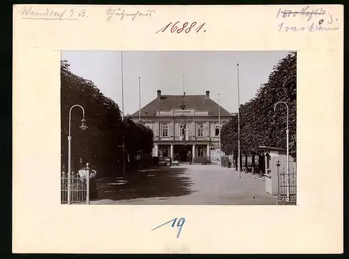 Fotografie Brück & Sohn Meissen, Ansicht Warnsdorf / Böhmen, Schützenhaus mit Vorplatz