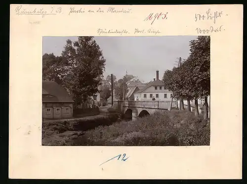 Fotografie Brück & Sohn Meissen, Ansicht Rumburg / Böhmen, Brücke in der Schönlinderstrasse