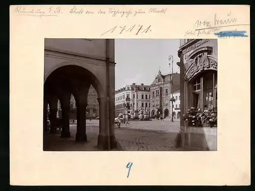 Fotografie Brück & Sohn Meissen, Ansicht Rumburg / Böhmen, Blick aus der Töpfergasse zum Markt