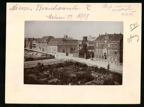 Fotografie Brück & Sohn Meissen, Ansicht Meissen, Brauhausstrasse & Elektrizitätswerk