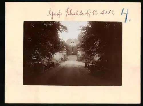 Fotografie Brück & Sohn Meissen, Ansicht Gross-Schweidnitz, Eingang zum Kgl. Staatsgut