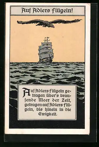 AK Auf Adlers Flügeln!, Segelschiff auf hoher See