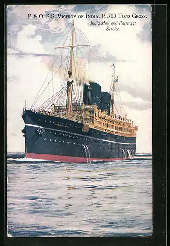 AK Passagierschiff SS Viceroy of India in der Bugansicht
