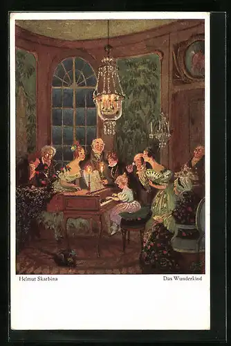 Künstler-AK Helmut Skarbina: Das Wunderkind am Flügel