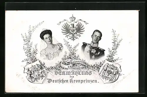 Künstler-AK Vermählung des Deutschen Kronprinzen