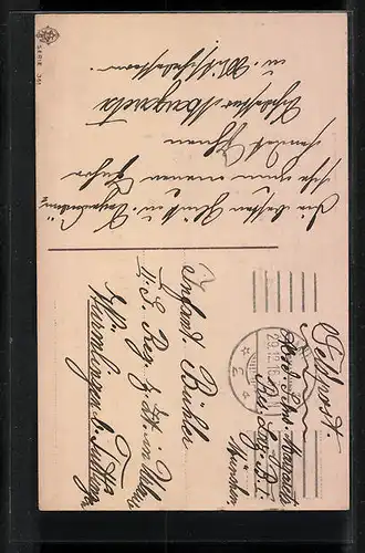 AK Neujahrsgruss mit silbernen Zapfen an Tannenzweig