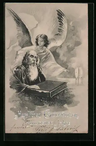 AK Neujahrsengel und das alte Jahr