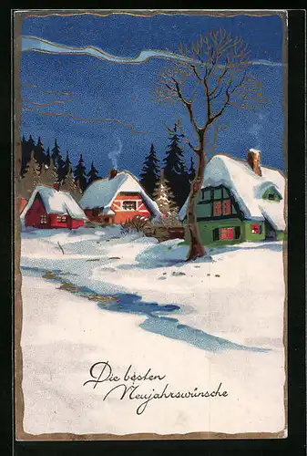AK Häsuer im Winterkleid, Neujahr