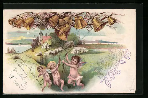 AK Engel läuten an Glocken