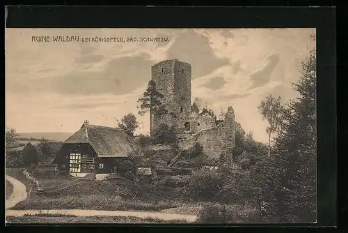 AK Königsfeld /Bad. Schwarzw., Ansicht der Ruine Waldau