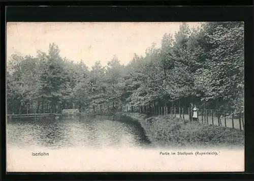 AK Iserlohn, Partie im Stadtpark mit Ruppenteich