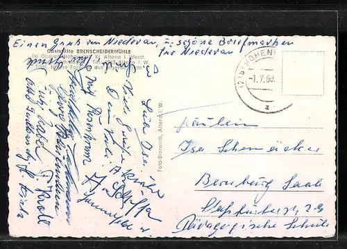 AK Altena i. Westf., Ansicht der Brenscheidermühle