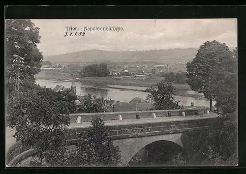 AK Trier, Ortsansicht mit Napoleonsbrücke