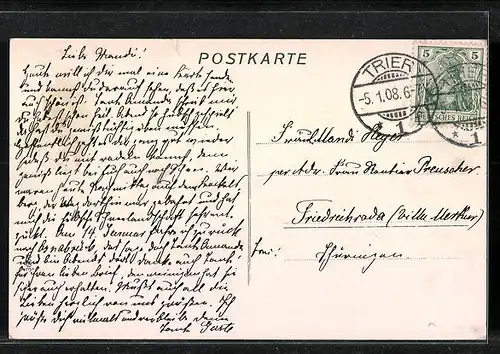 AK Trier, Ortsansicht mit Napoleonsbrücke