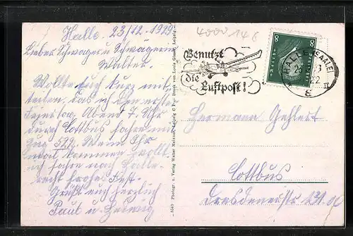 AK Halle a. S., Blick n. d. Gasthaus Bergschenke
