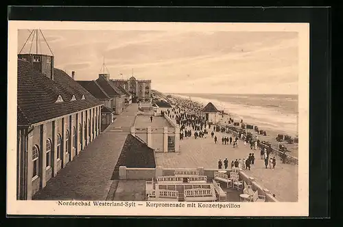 AK Westerland /Sylt, Kurpromenade mit Konzertpavillon