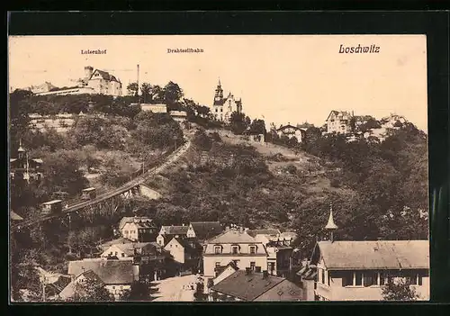 AK Loschwitz, Restaurant Luisenhof und Drahtseilbahn