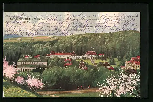 Künstler-AK Bad Brückenau, Totalansicht im Frühling