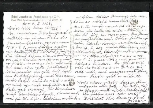 AK Frankenberg b. Kirchenlaibach, Erholungsheim, Kirche, Teilansicht