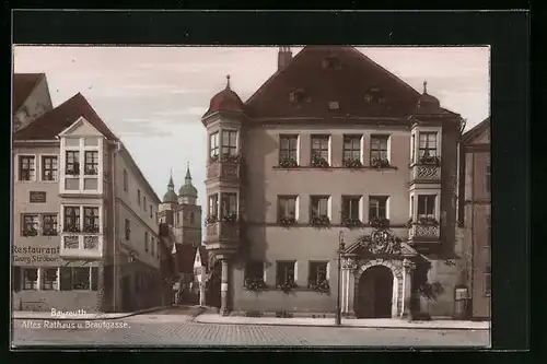 AK Bayreuth, Altes Rathaus und Brautgasse